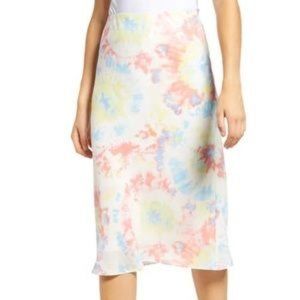 Socialite Print Bias Cut Skirt in Tie Dye Multi Size ~ Medium NWT